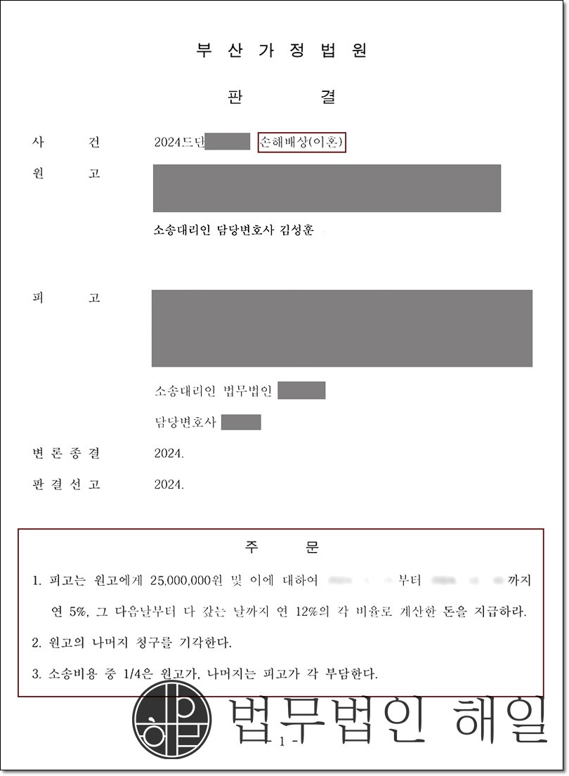부산이혼전문변호사 이혼소송중외도 거액위자료 확보에 성공했습니다.jpg