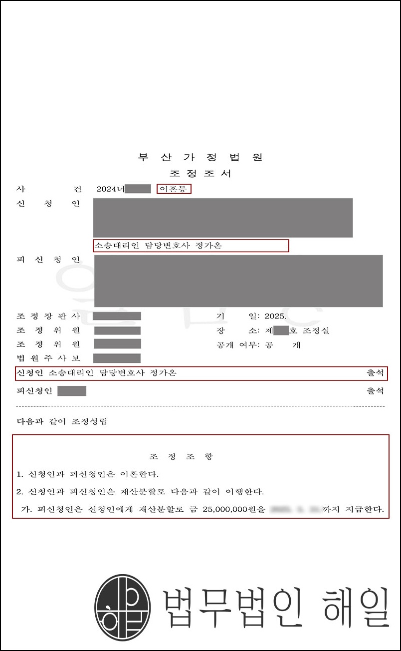 [조정]부산조정이혼변호사 신혼부부불륜 조정이혼+상간소송 동시조력 성공사례.jpg